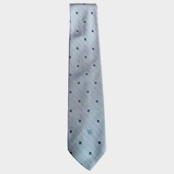 Givenchy Monsieur Vintage Mens Neck Tie Blue Pattern Imported Polyester - Picture 1 of 6